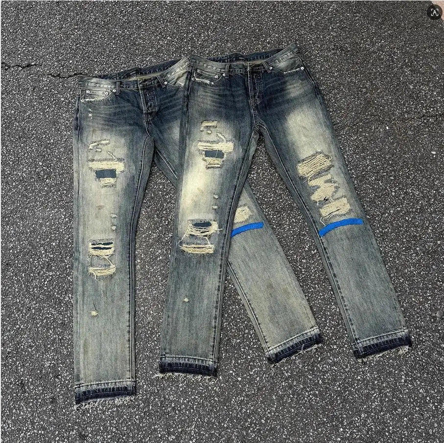 Gray Thunderbolt Straight-Leg Jeans