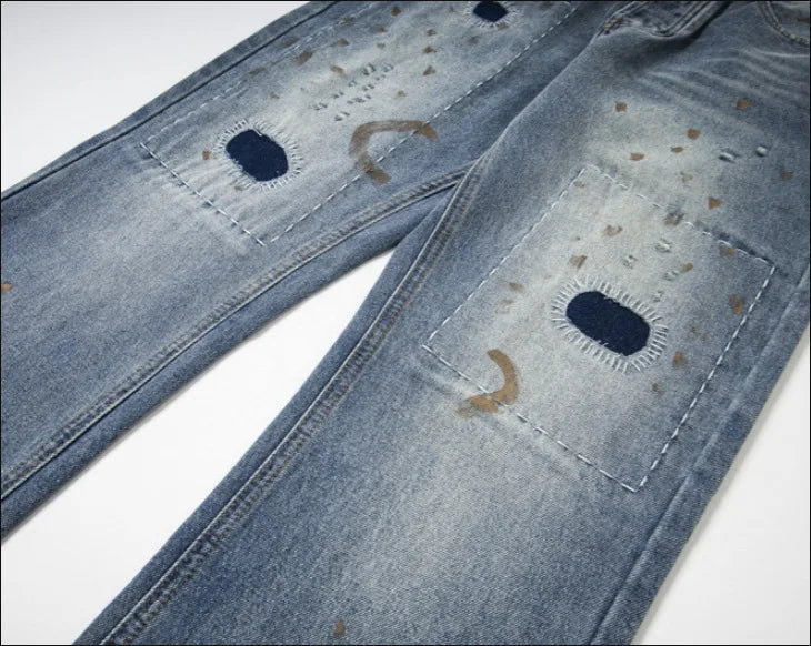 Gray Eyes Ink Straight-Leg Jeans