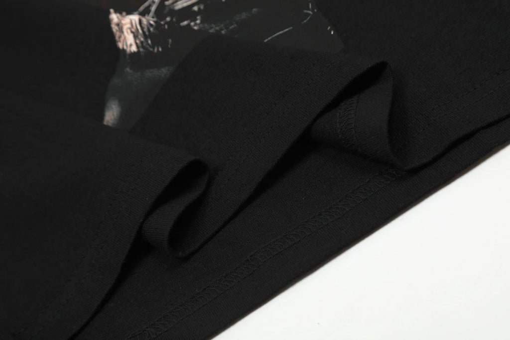 Black Statement Abstract Motif Graphic Tee