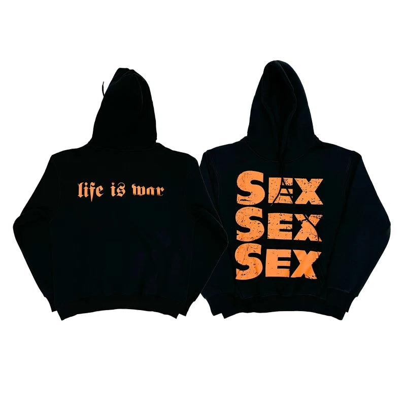 Black Life Bold Print Graphic Hoodie