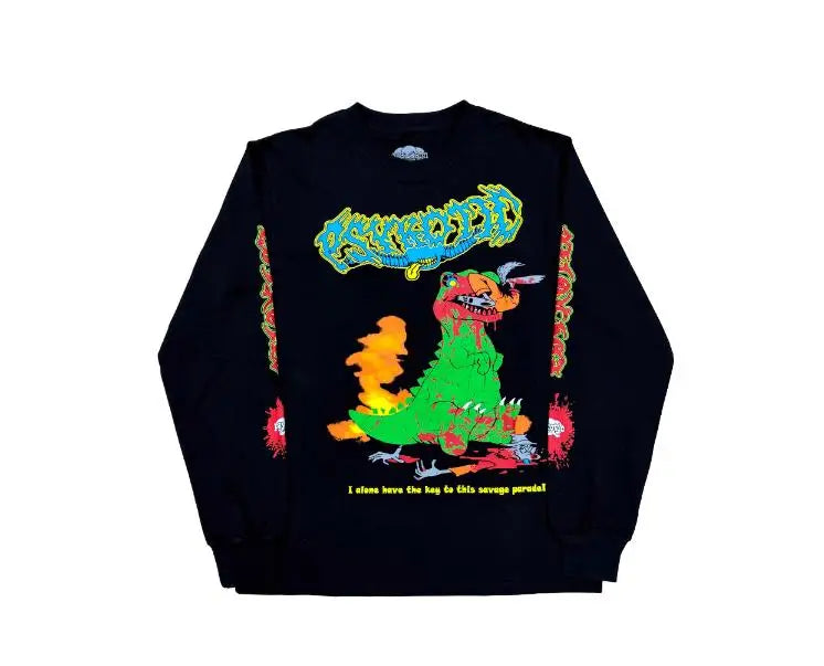 Black Dino Born Die Graphic Tee