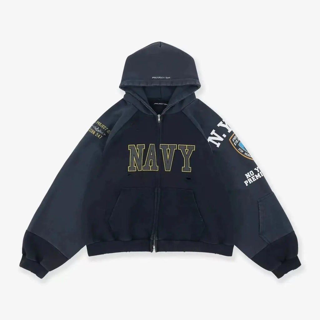 Navy Army Graphic Hoodie
