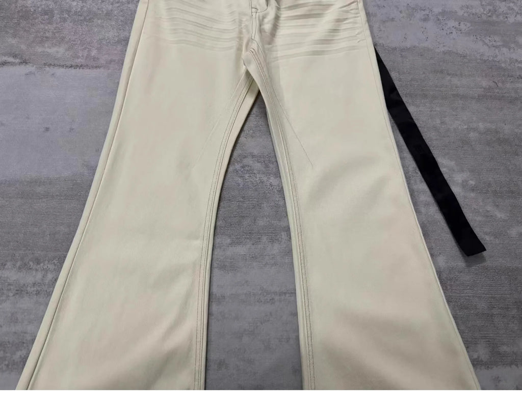 Gray Sand Straight-Leg Jeans