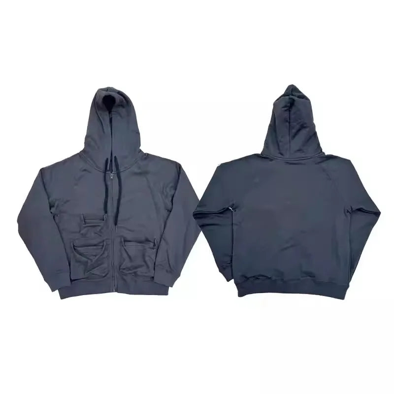 Charcoal Crying Heart Cargo Graphic Hoodie