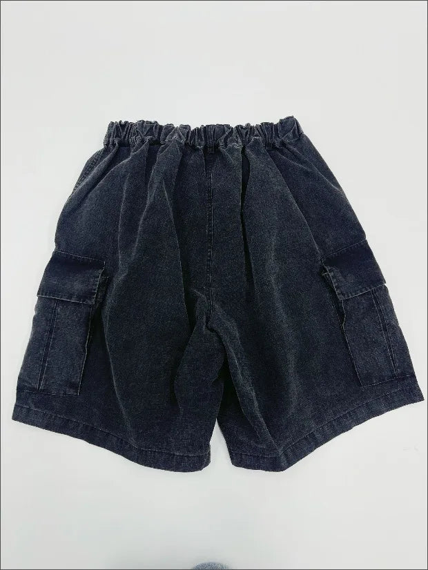 Beige Loose Cargo Shorts