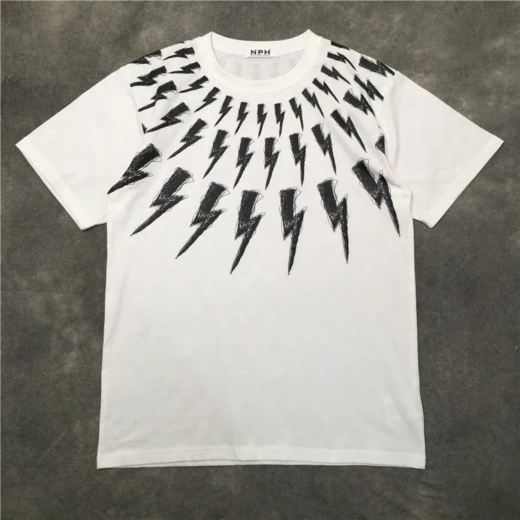 Black Graffiti Thunderbolt Graphic Tee