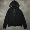 Black Metal Rivets Graphic Hoodie