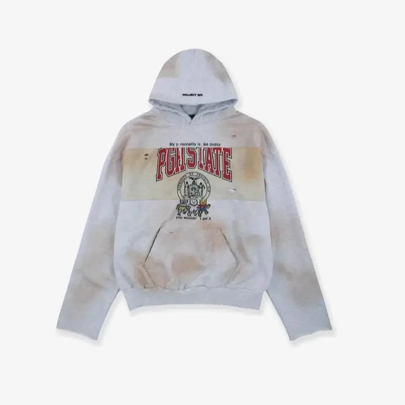 Beige Dirty Graphic Hoodie