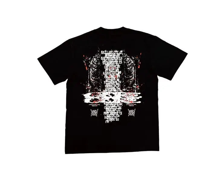Black Statement Abstract Lettering Graphic Tee