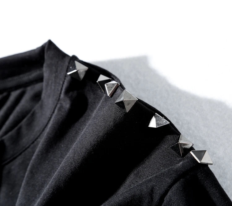 Black Metal Rivet Punky Graphic Tee