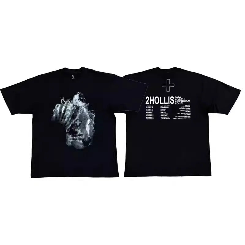 Black 2holls Single Art Graphic Tee