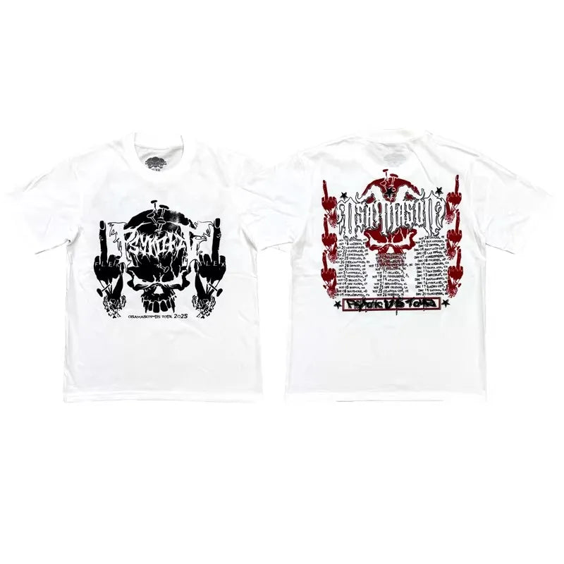 Black Psykotic Skull Longsleeves Graphic Tee
