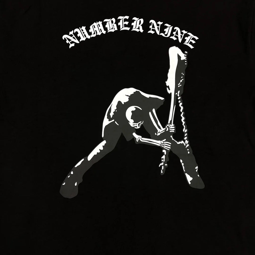 Black Skull Head Guitar Graphic Tee