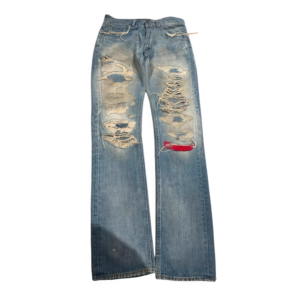 Gray Thunderbolt Straight-Leg Jeans
