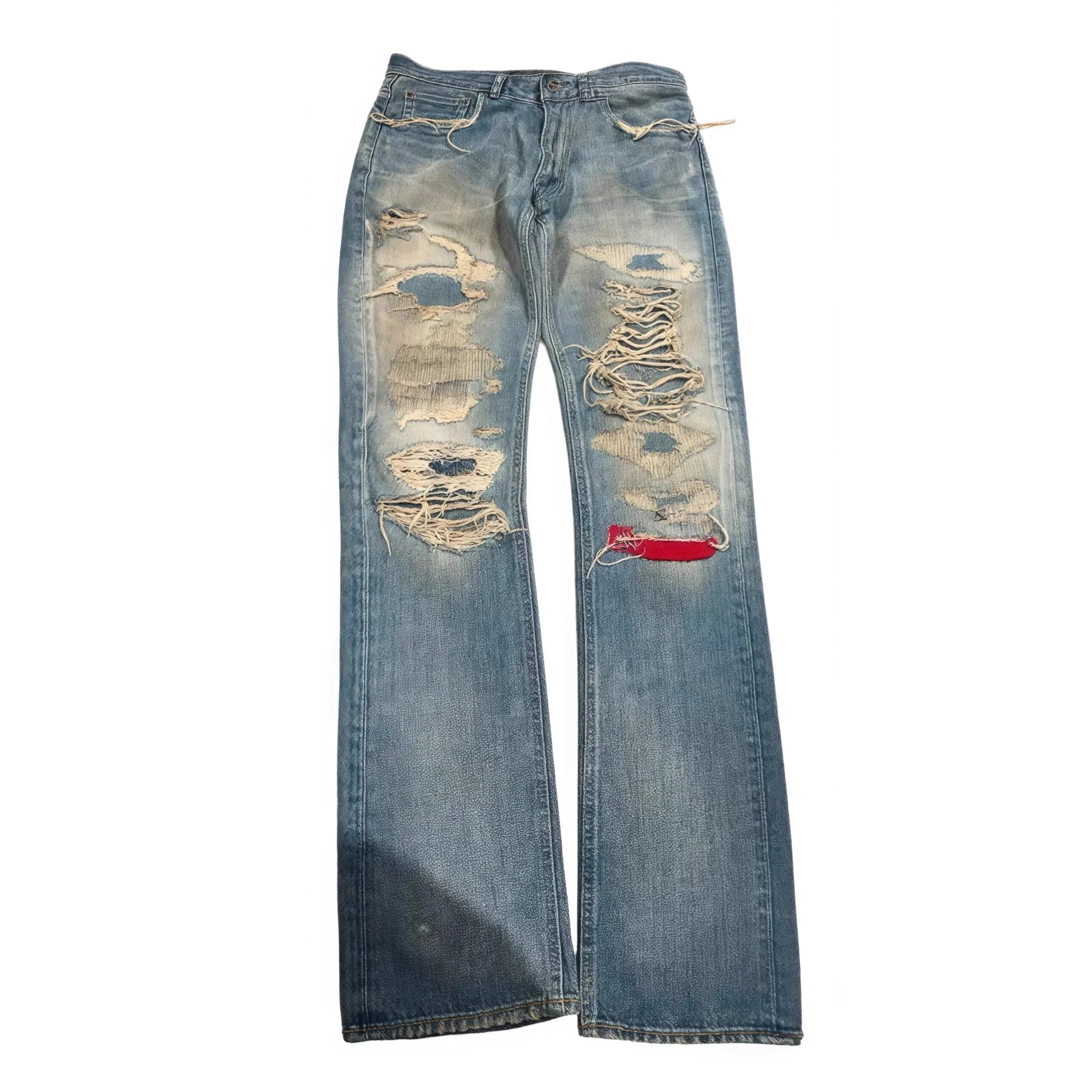 Gray Thunderbolt Straight-Leg Jeans