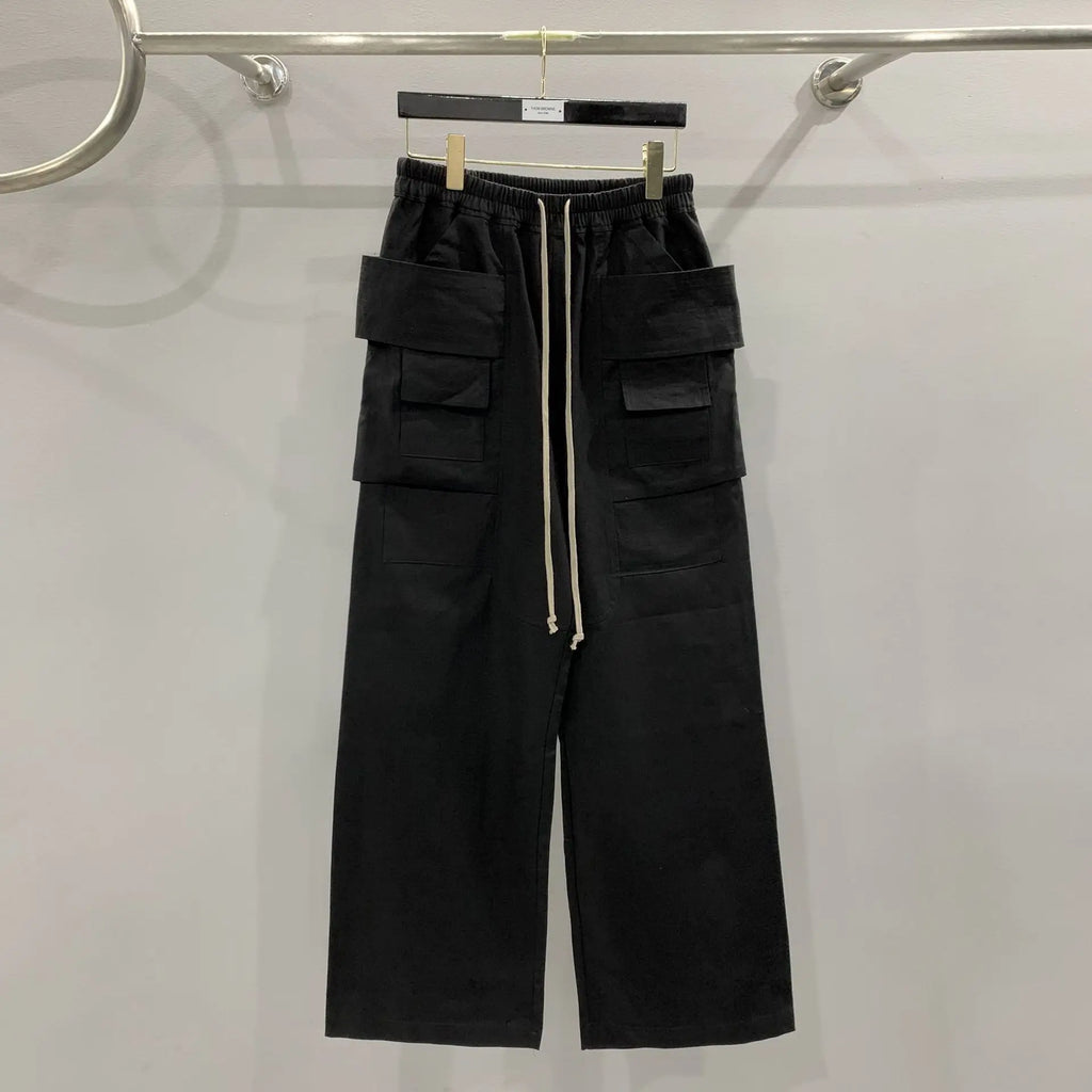 Beige Tactical Paratrooper Cargo Pants