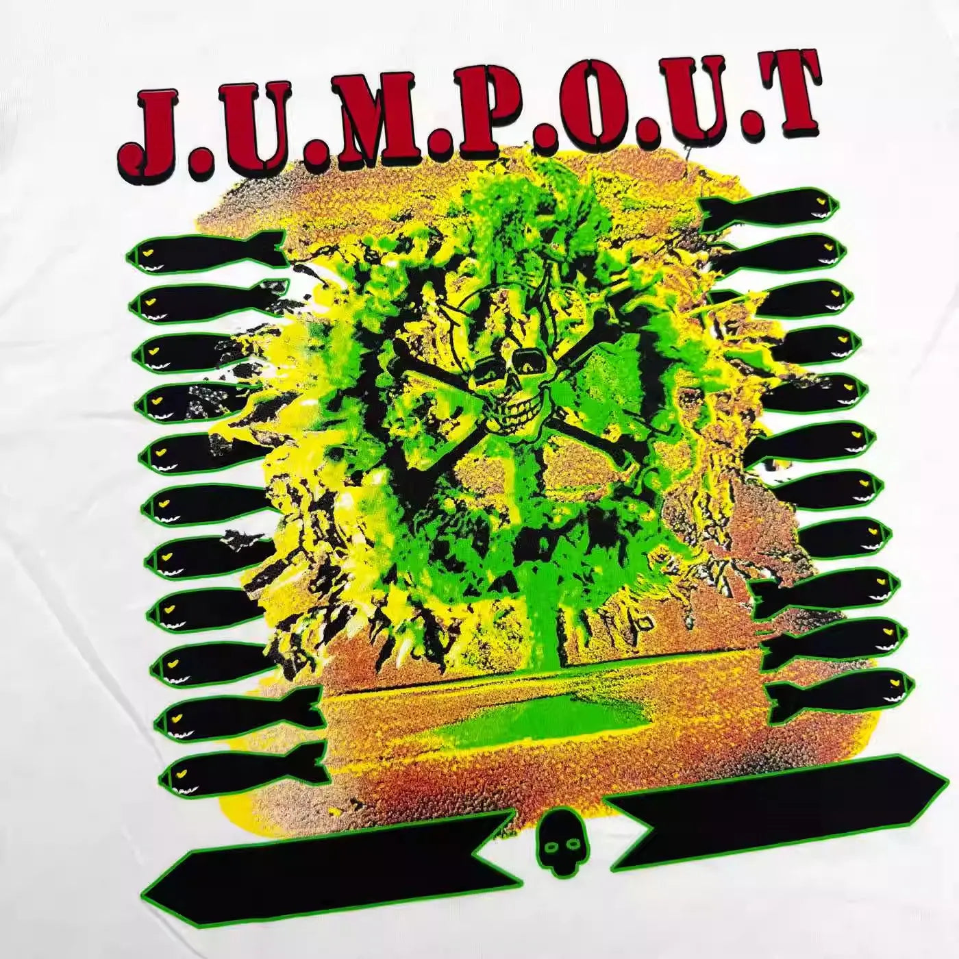 Black Jumpout Skull Fishes Graphic Tee
