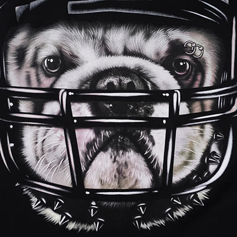 Black Bulldog Football Dog Graphic Tank