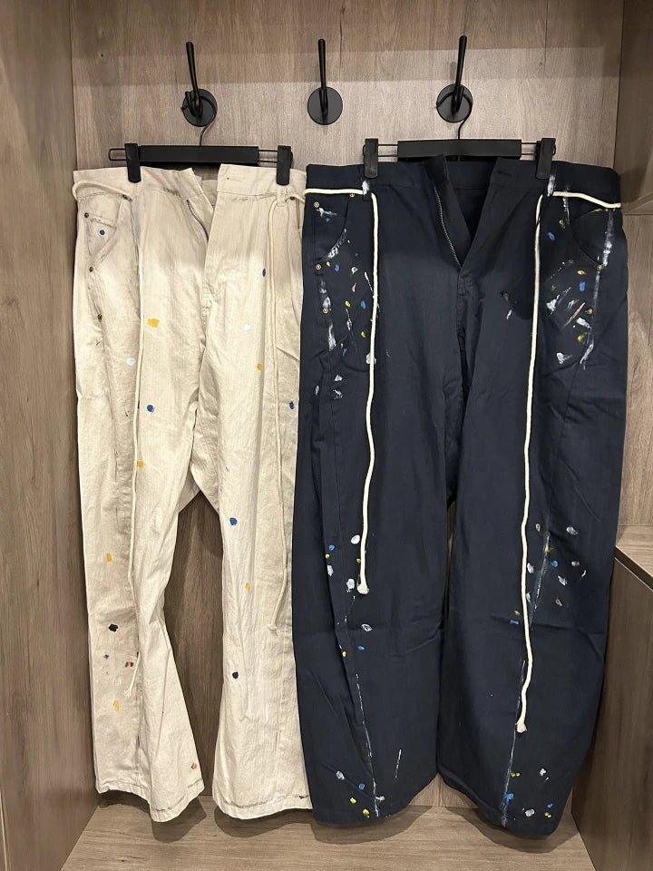 Black Twisted Rope Adjust Cargo Pants