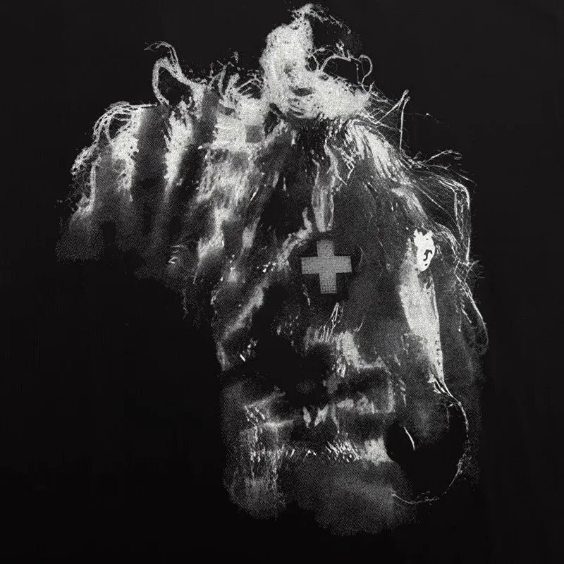 Black 2holls Single Art Graphic Tee
