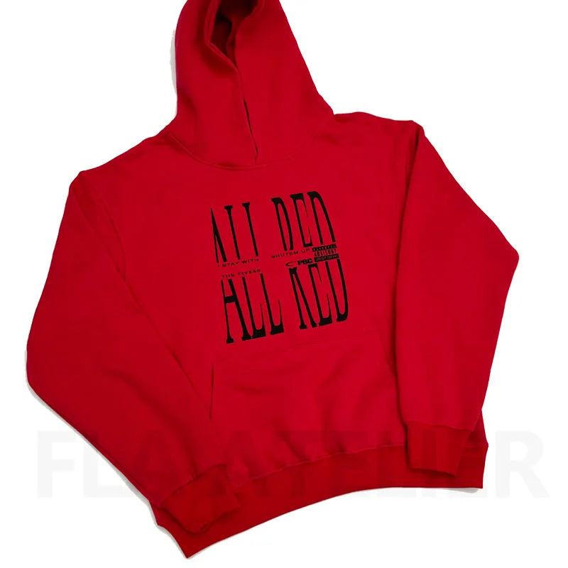 Parental Advisory Red Graphic Hoodie