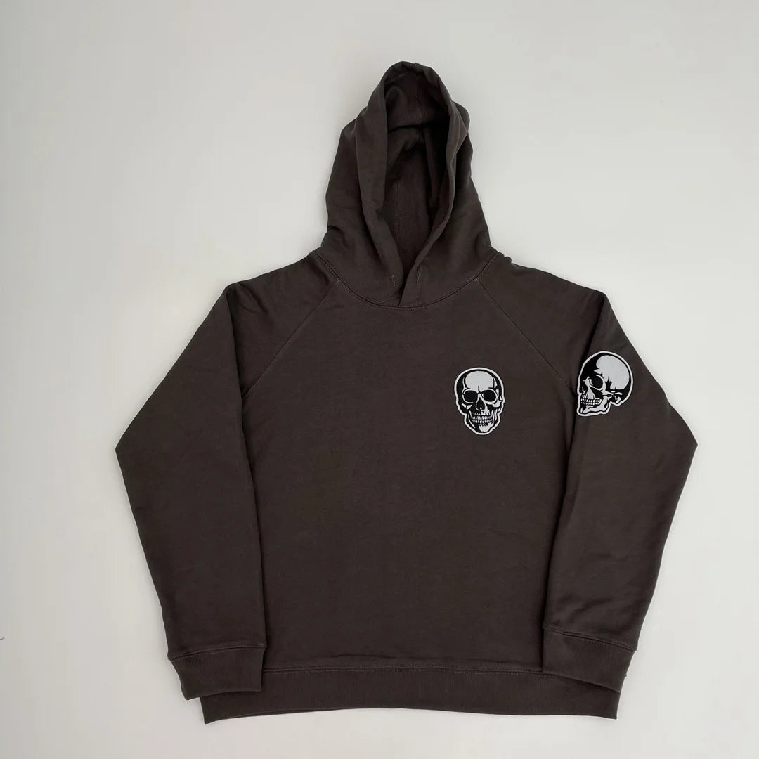 Black Skull Head Face Graphic Hoodie