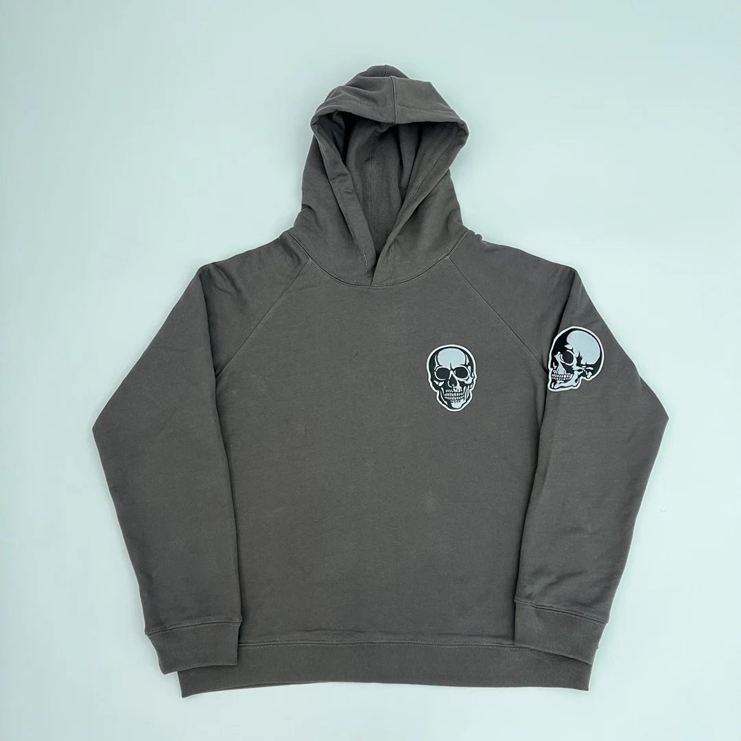 Black Skull Head Face Graphic Hoodie