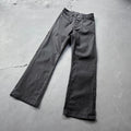 White Waxed Deconstructed Straight-Leg Jeans