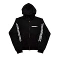 Black Bold Print Graphic Zip Hoodie