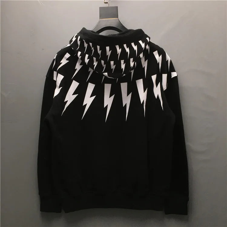 Black Thunderbolt Graphic Hoodie