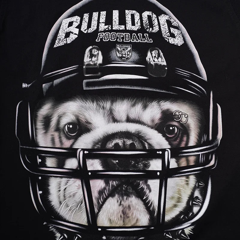 Black Bulldog Football Dog Graphic Tank