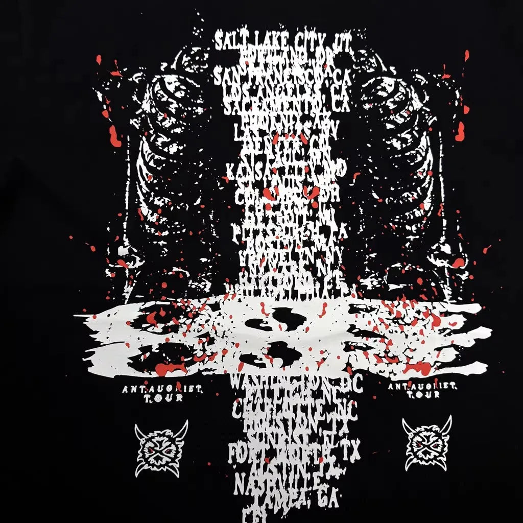 Black Statement Abstract Lettering Graphic Tee