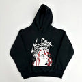 Black Distressed Bold Artwork Graphic Hoodie