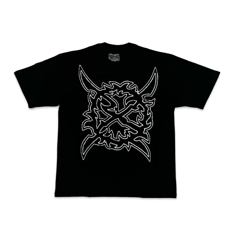 Black Leg Bold Print Graphic Tee