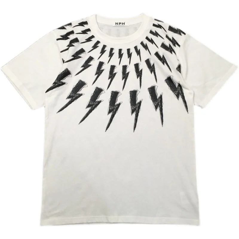 Black Graffiti Thunderbolt Graphic Tee
