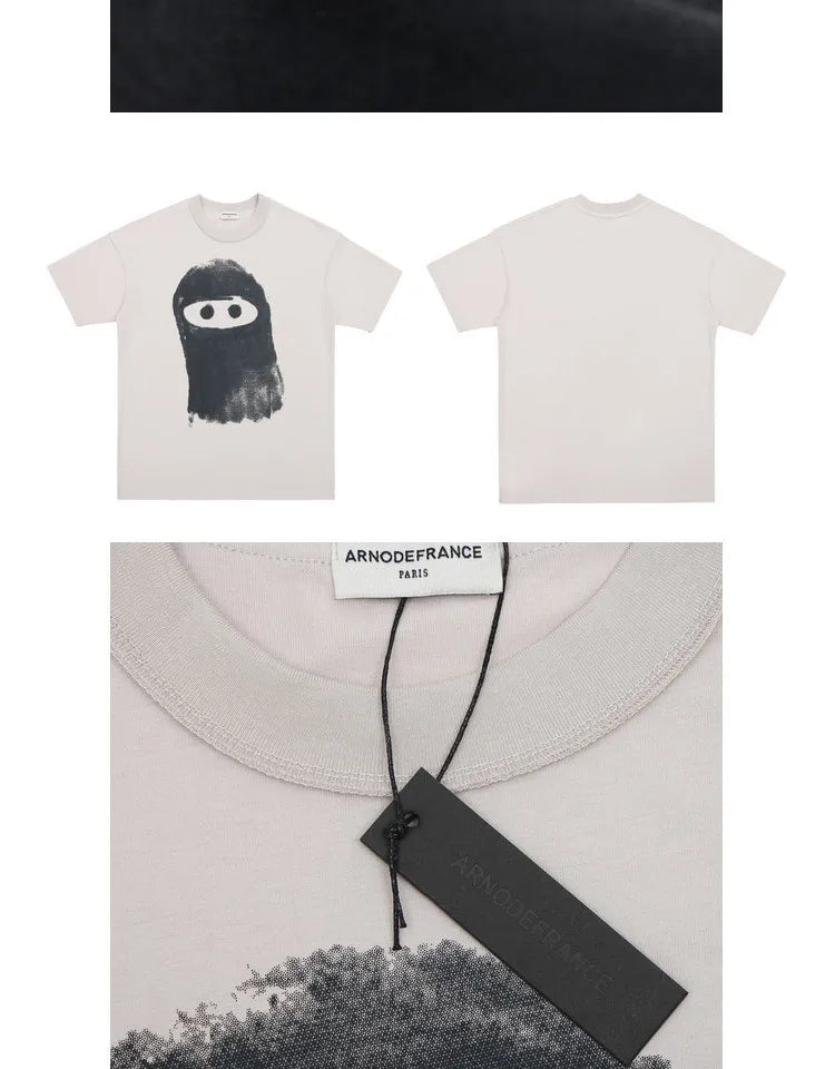 White Arnodefrance Ninja Sketch Graphic Tee