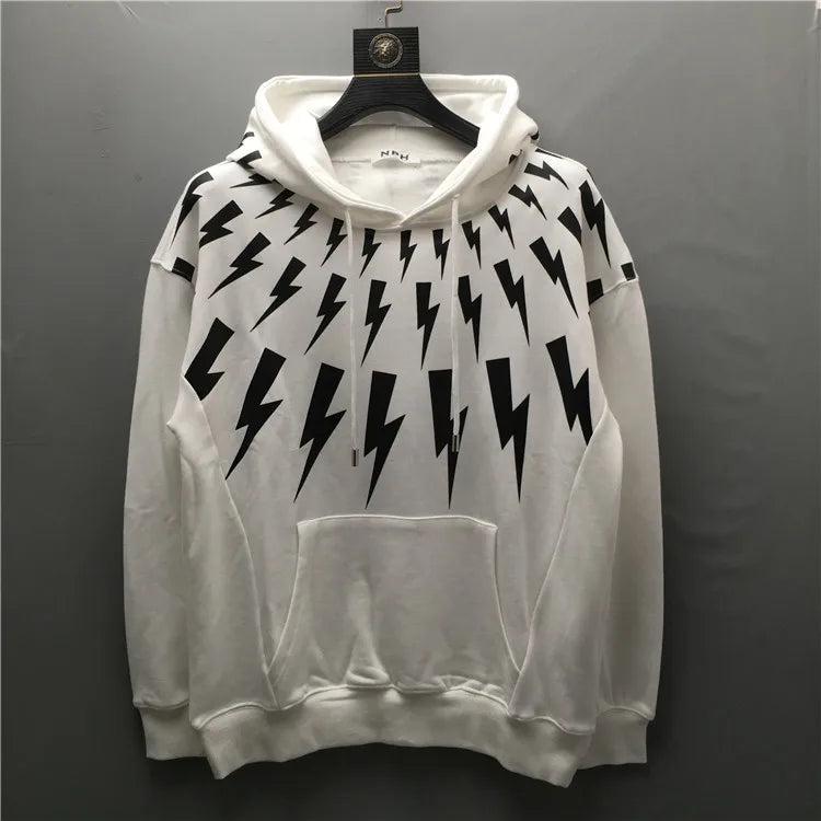 Black Thunderbolt Graphic Hoodie