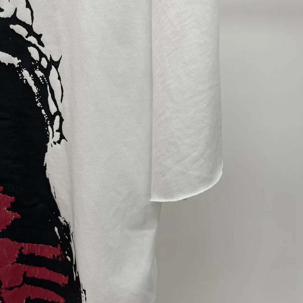 Beige Jesus Skull Graphic Tee