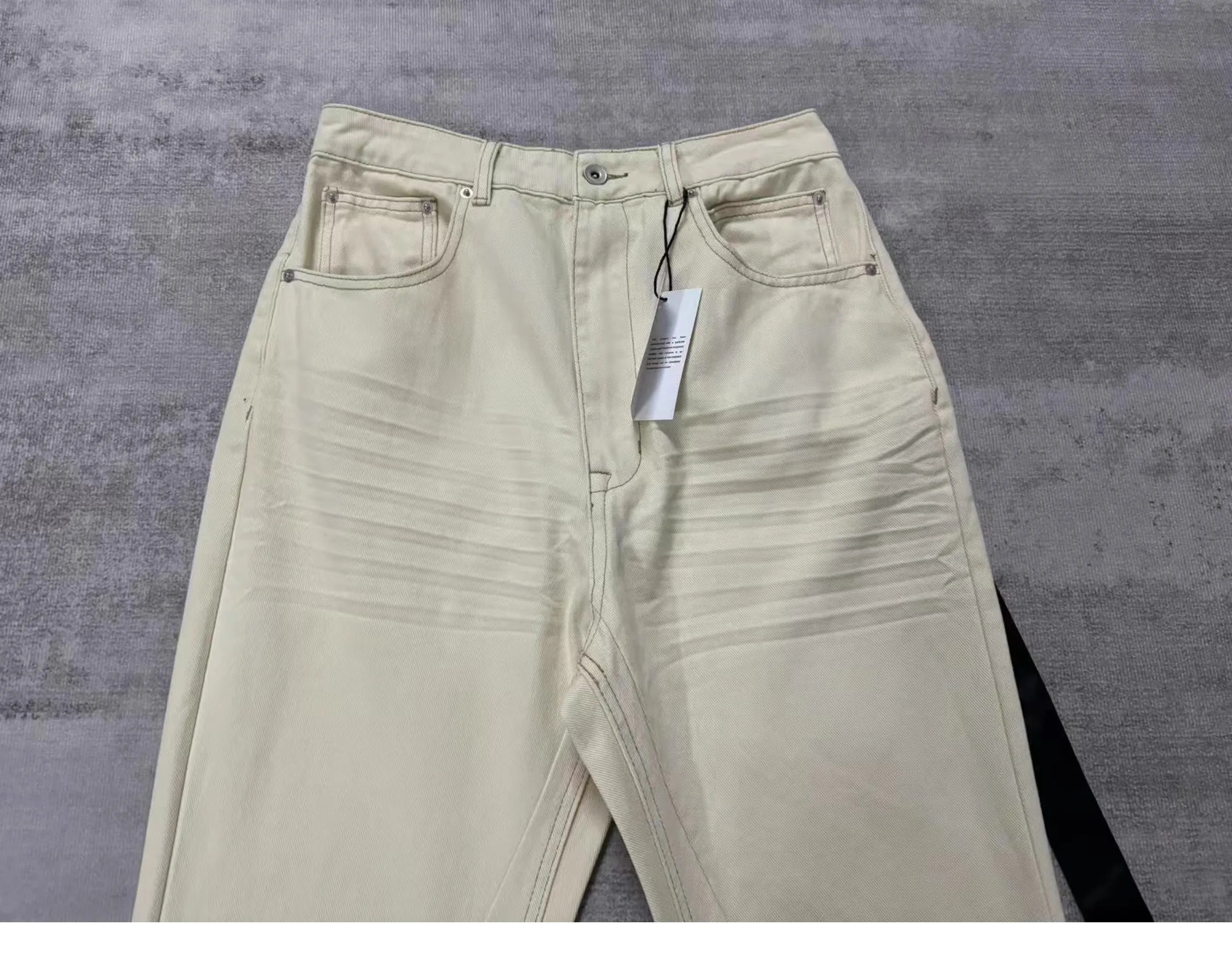 Gray Sand Straight-Leg Jeans