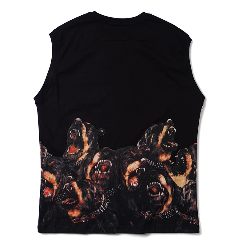Black Hound Dog Punk Graphic Tank