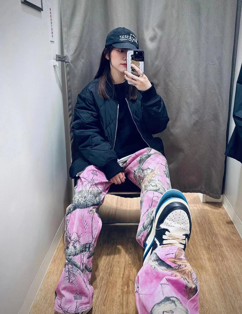 Camo Pink Beach Graphic Jeans