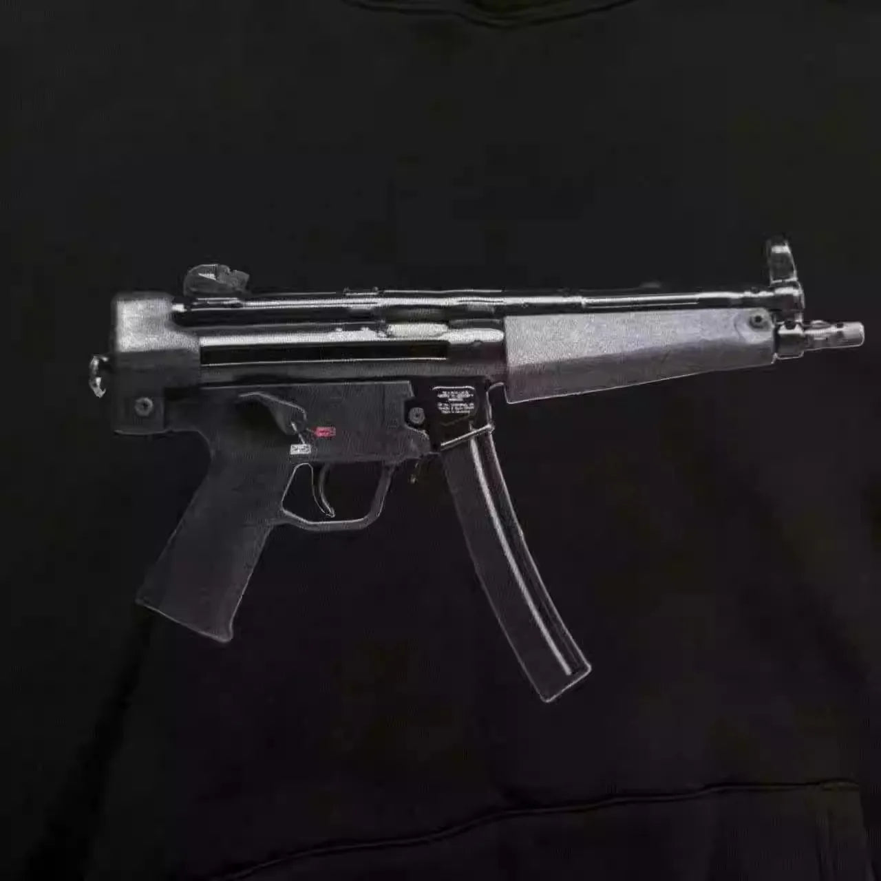 Black Smg Submachine Gun Graphic Hoodie