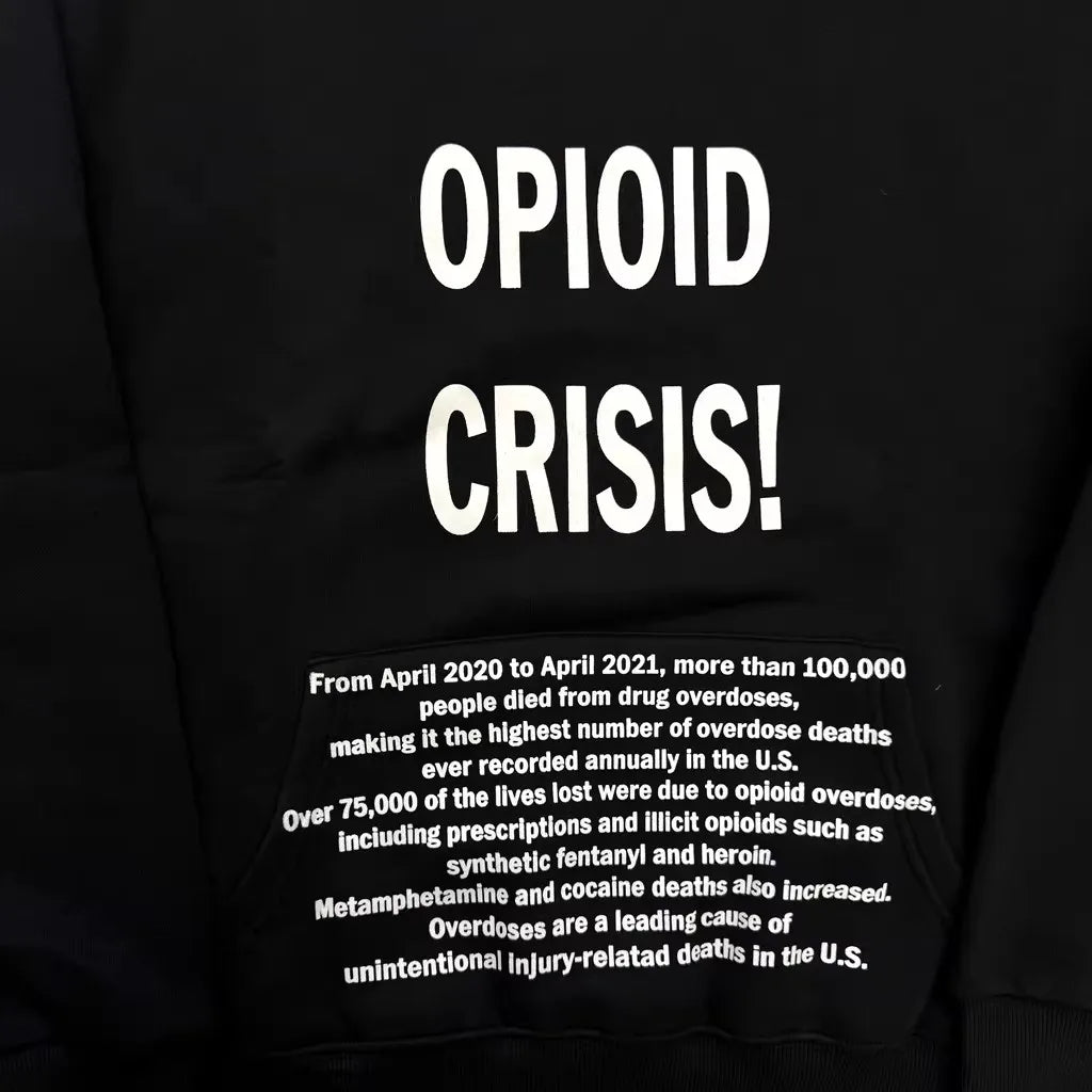 Black Antony Riddle Opioid Graphic Hoodie