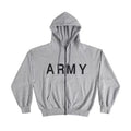 Army Grey Graphic Zip Hoodie