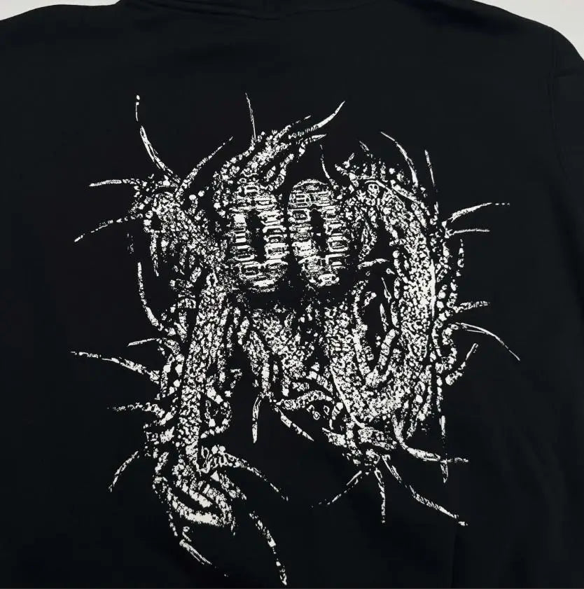 Black Statement Graphic Hoodie