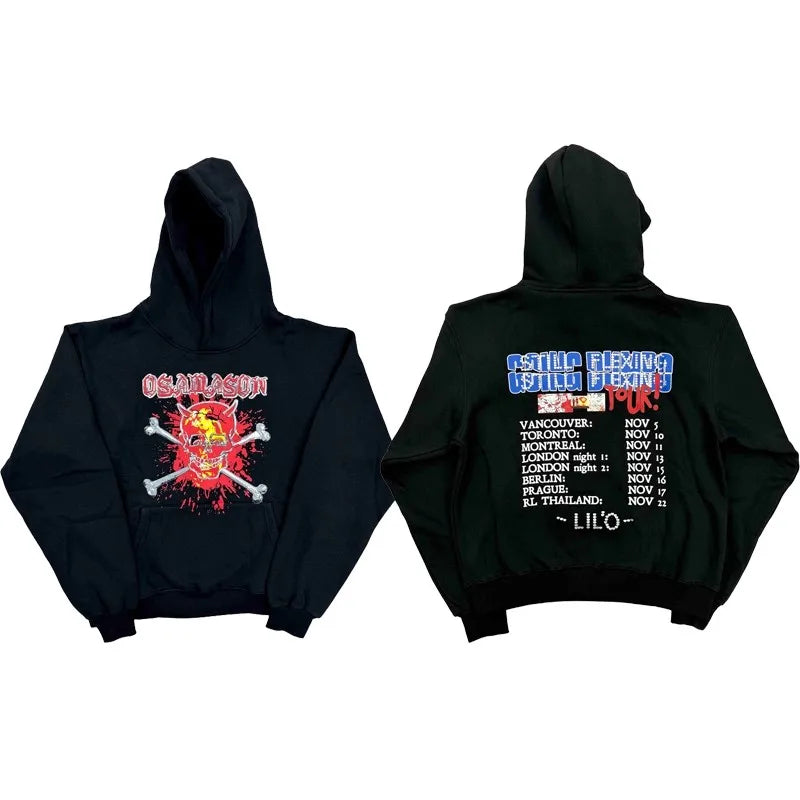 Black Skull Signed Graphic Hoodie