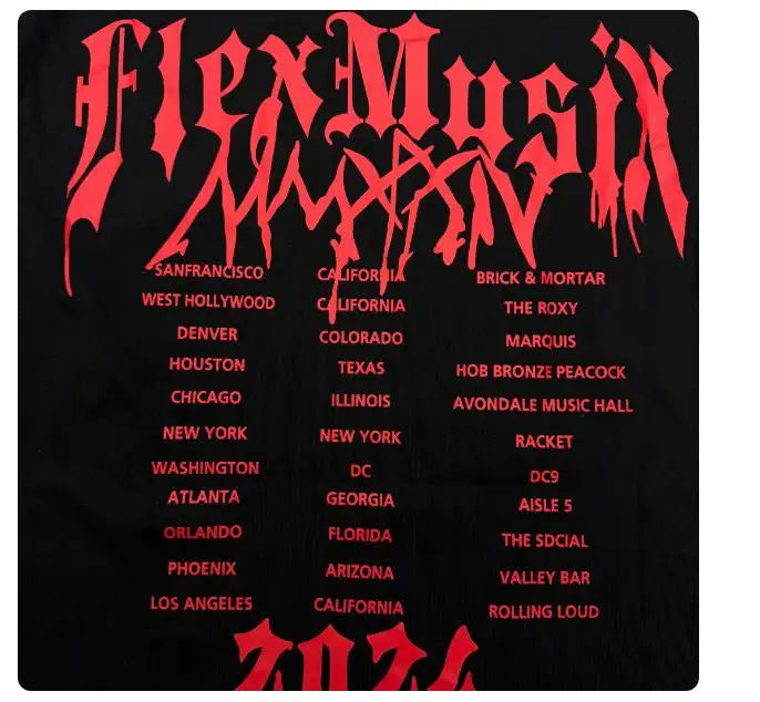 Flex Musix Red Long-Sleeve Graphic Tee