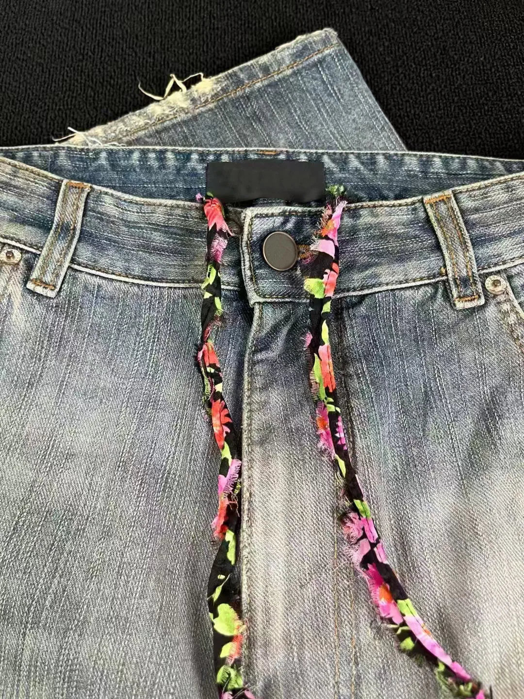 Black Candy Chain Straight-Leg Jeans