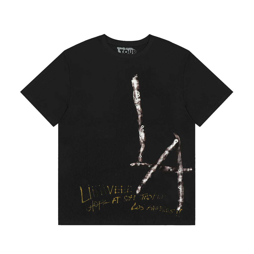 Black Statement Abstract Emblem Graphic Tee
