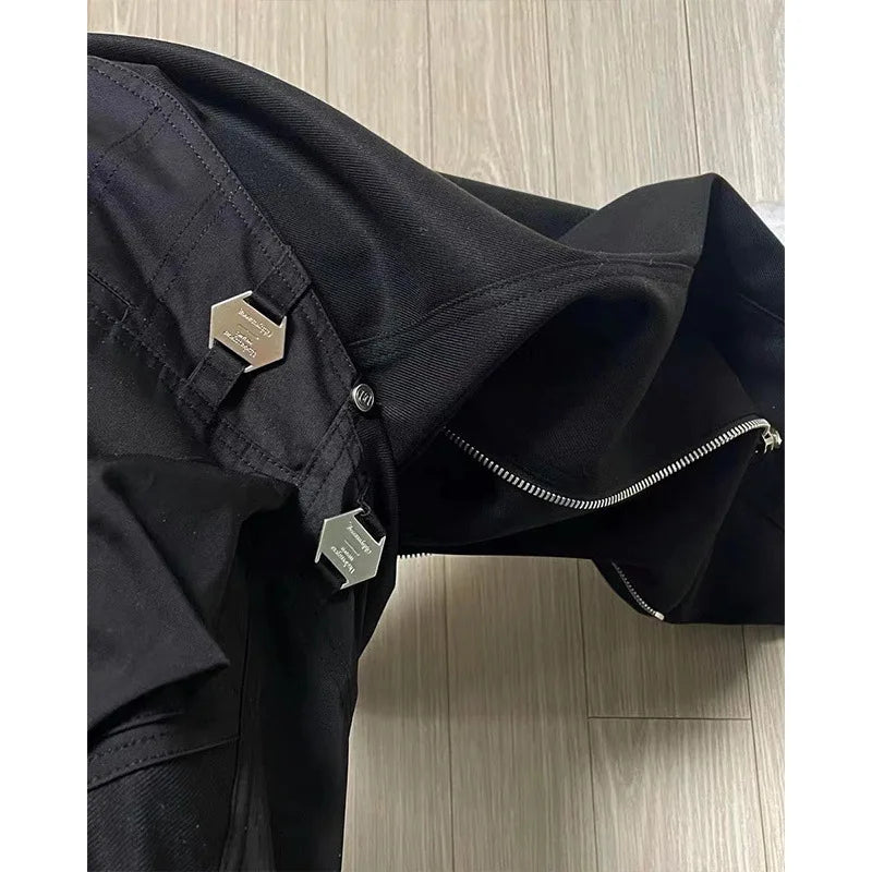 Black Sports Functional Cargo Pants